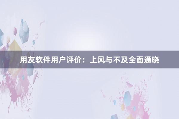 用友软件用户评价：上风与不及全面通晓